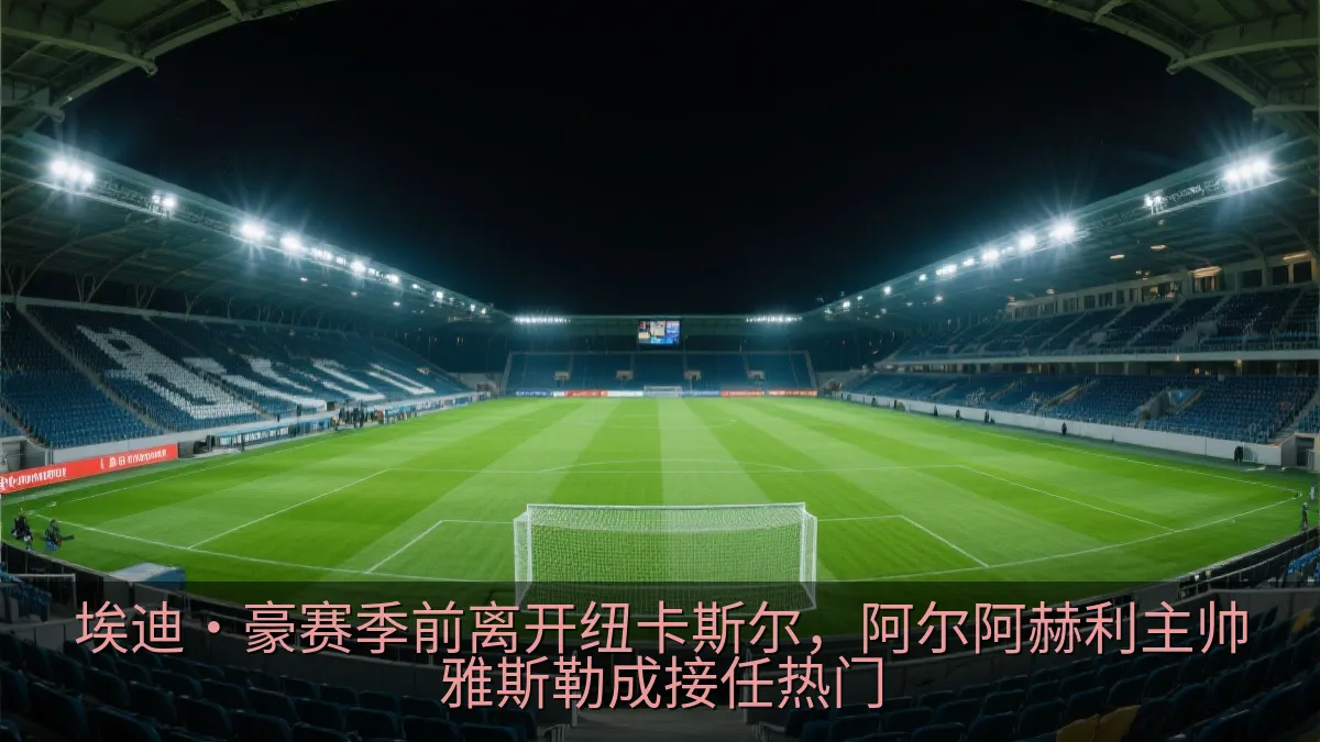夜晚灯光下的足球场与看台